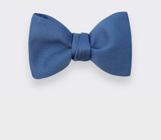 Noeud Papillon Uni Bleu Acier - Cinabre Paris