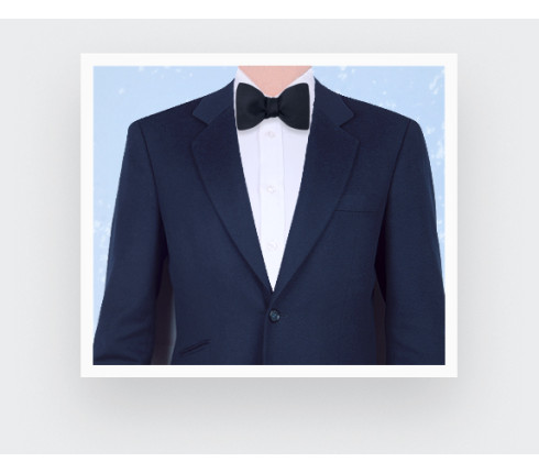 Noeud Papillon Uni Bleu Nuit