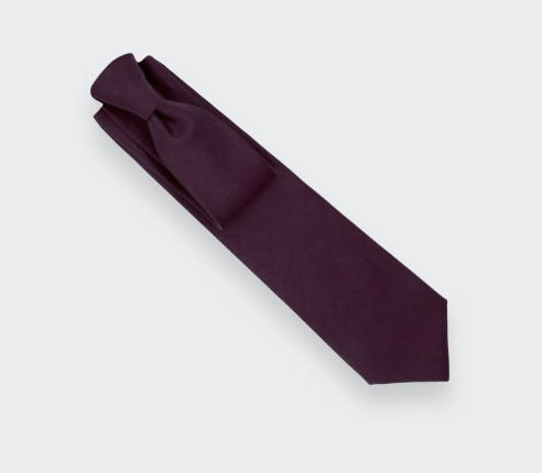 Plain Eggplant Tie - Cinabre Paris