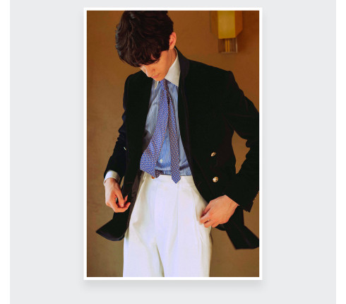 Midnight Blue Velvet Blazer N°1 - Cinabre Paris