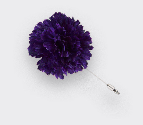 Purple Silk Flower Lapel Pin - Cinabre Paris