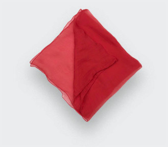Red Silk Chiffon Pocket Square