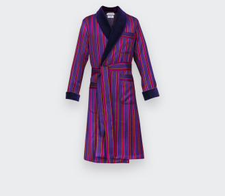 Robe de Chambre Rayures Violettes - Cinabre Paris