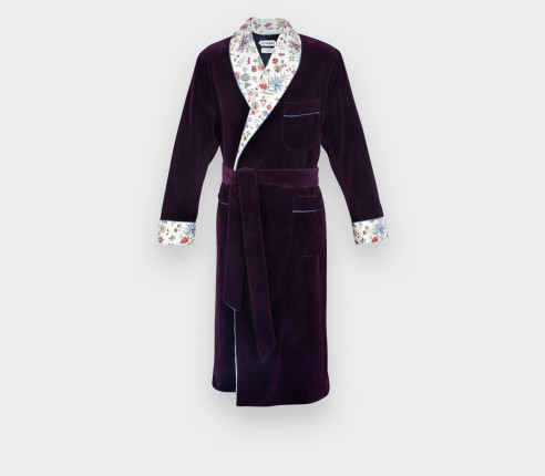 Robe de Chambre Velours Prune - Cinabre Paris