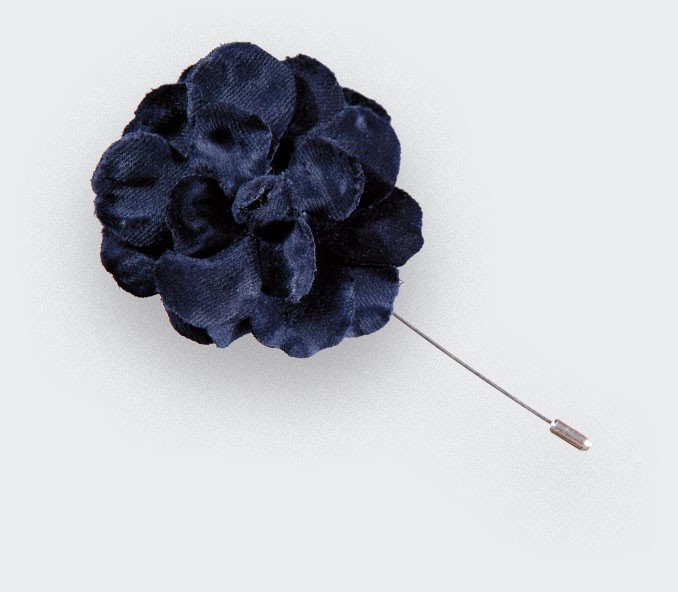 Boutonnière L Velours Bleu