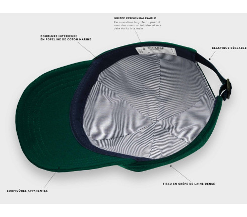 Casquette Crêpe de laine Vert Sapin
