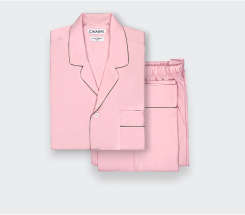 Pyjama Coton & Soie Rose pâle - Cinabre Paris