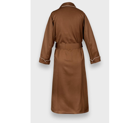 Robe de Chambre Gabardine de Laine Brun - Cinabre Paris