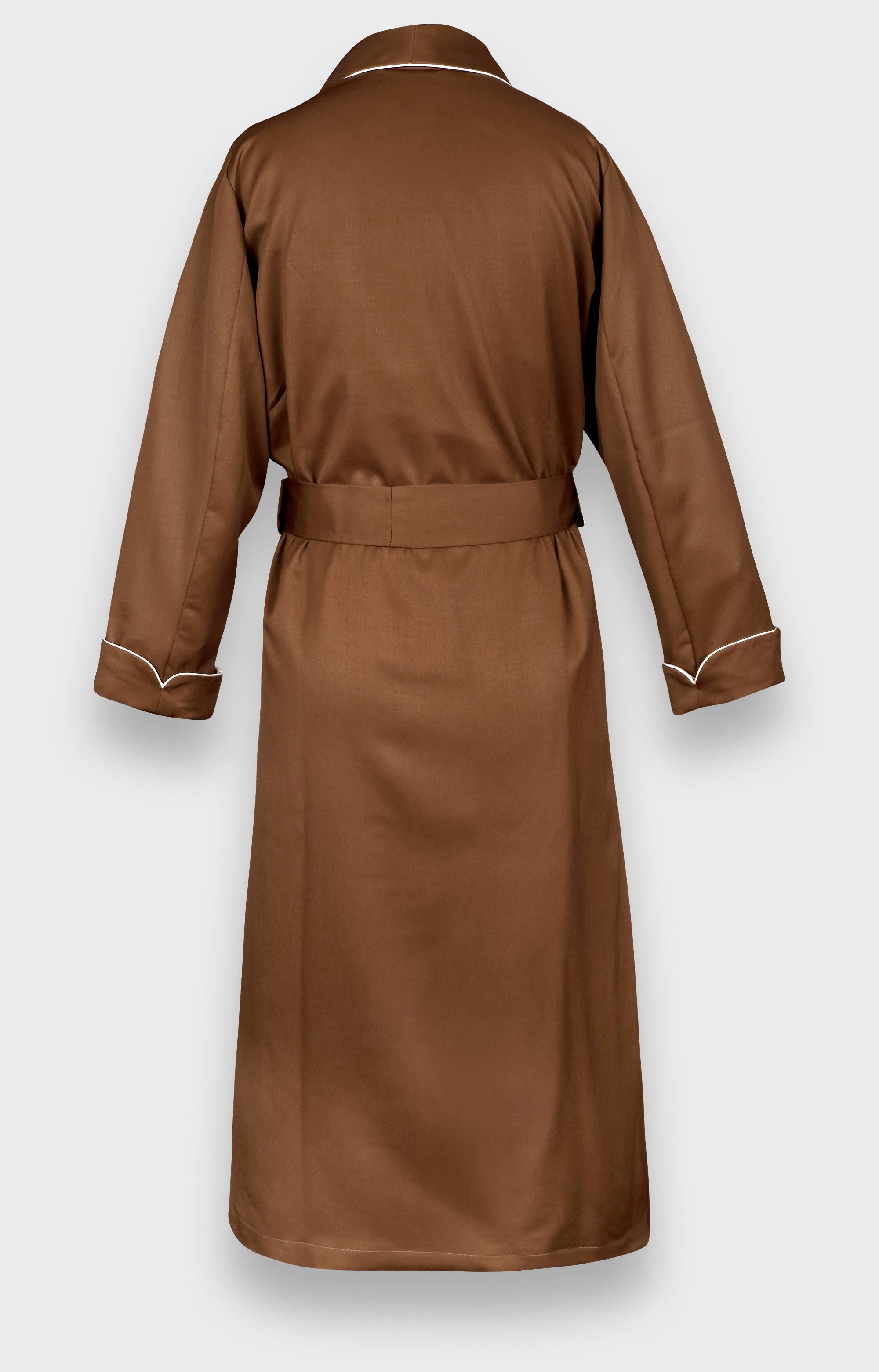 Robe de Chambre Gabardine de Laine Brun - Cinabre Paris