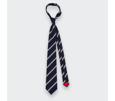 Navy Cape Cod Seersucker Tie - Cinabre Paris