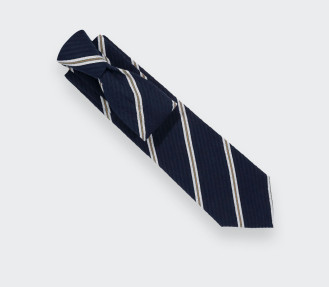 Navy Cape Cod Seersucker Tie - Cinabre Paris