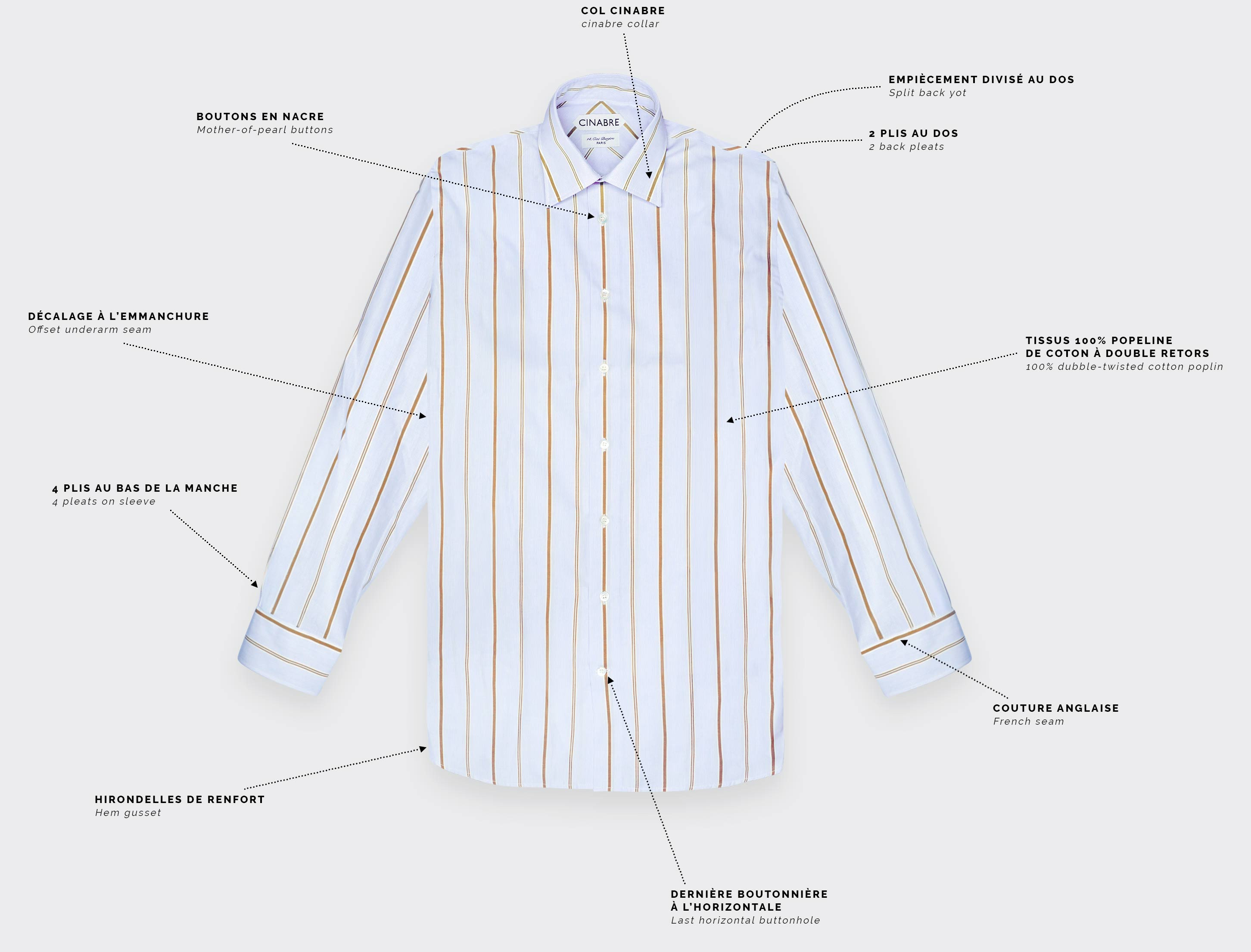 Havana Blue Poplin Shirt N°1 - Cinabre Paris