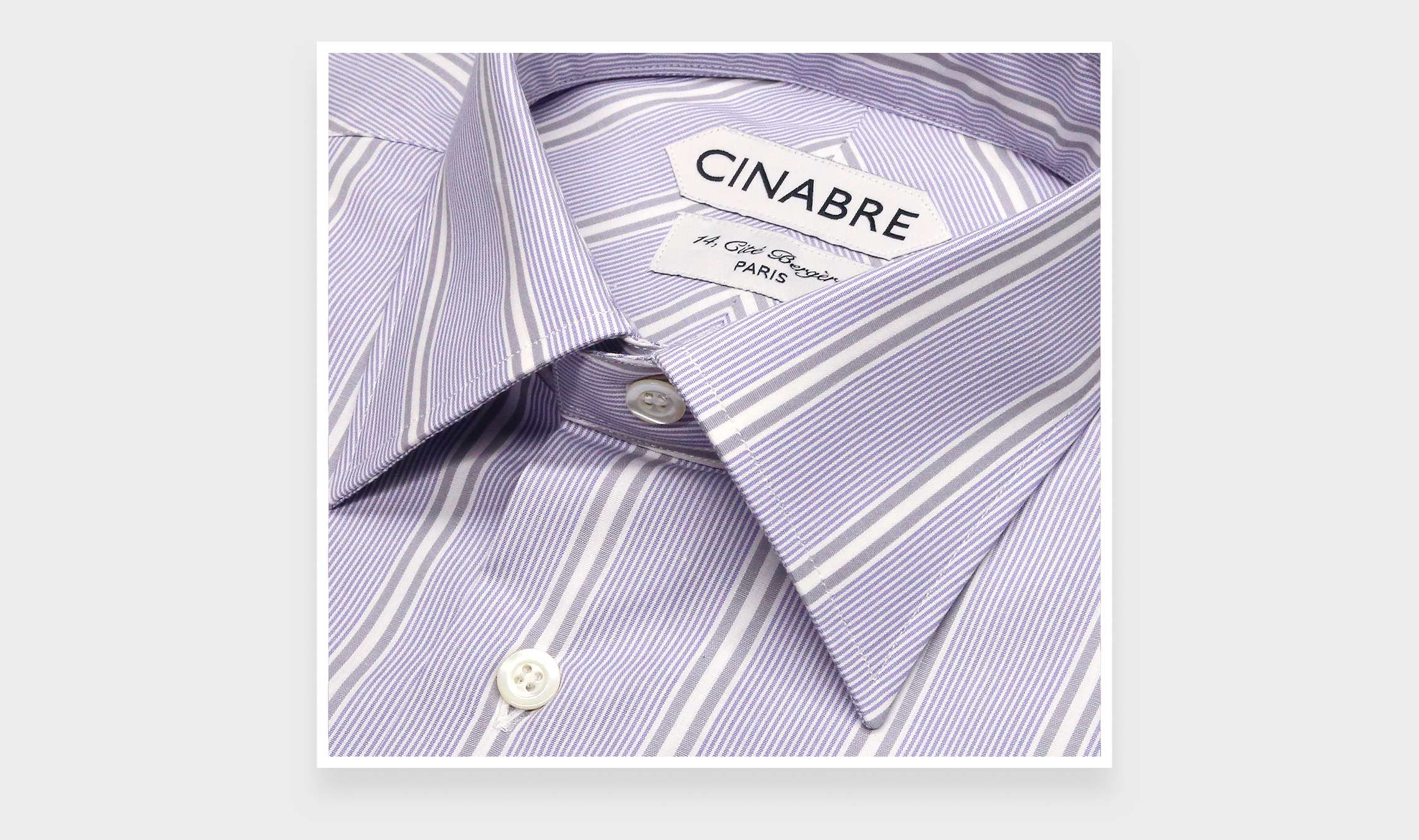 Lilac Grey Poplin Shirt N°1 - Cinabre Paris
