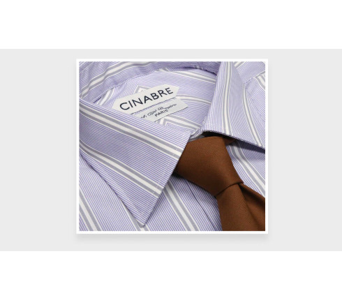 Lilac Grey Poplin Shirt N°1 - Cinabre Paris