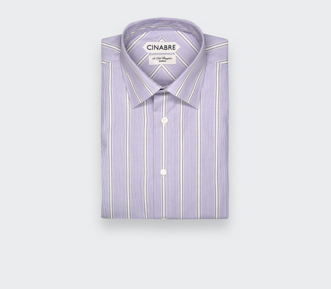 Lilac Grey Poplin Shirt N°1 - Cinabre Paris