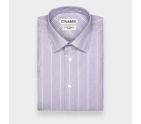 Lilac Grey Poplin Shirt N°1 - Cinabre Paris