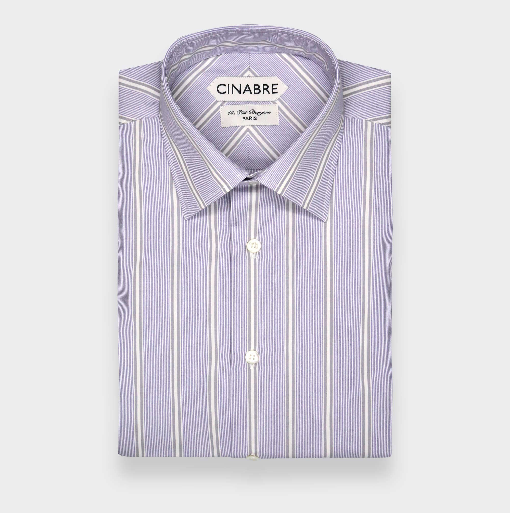 Lilac Grey Poplin Shirt N°1 - Cinabre Paris