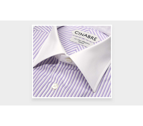 Purple Contrast Collar Shirt N°1 - Cinabre Paris