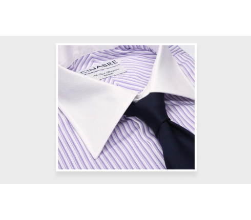 Purple Contrast Collar Shirt N°1 - Cinabre Paris