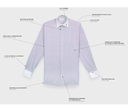 Purple Contrast Collar Shirt N°1 - Cinabre Paris