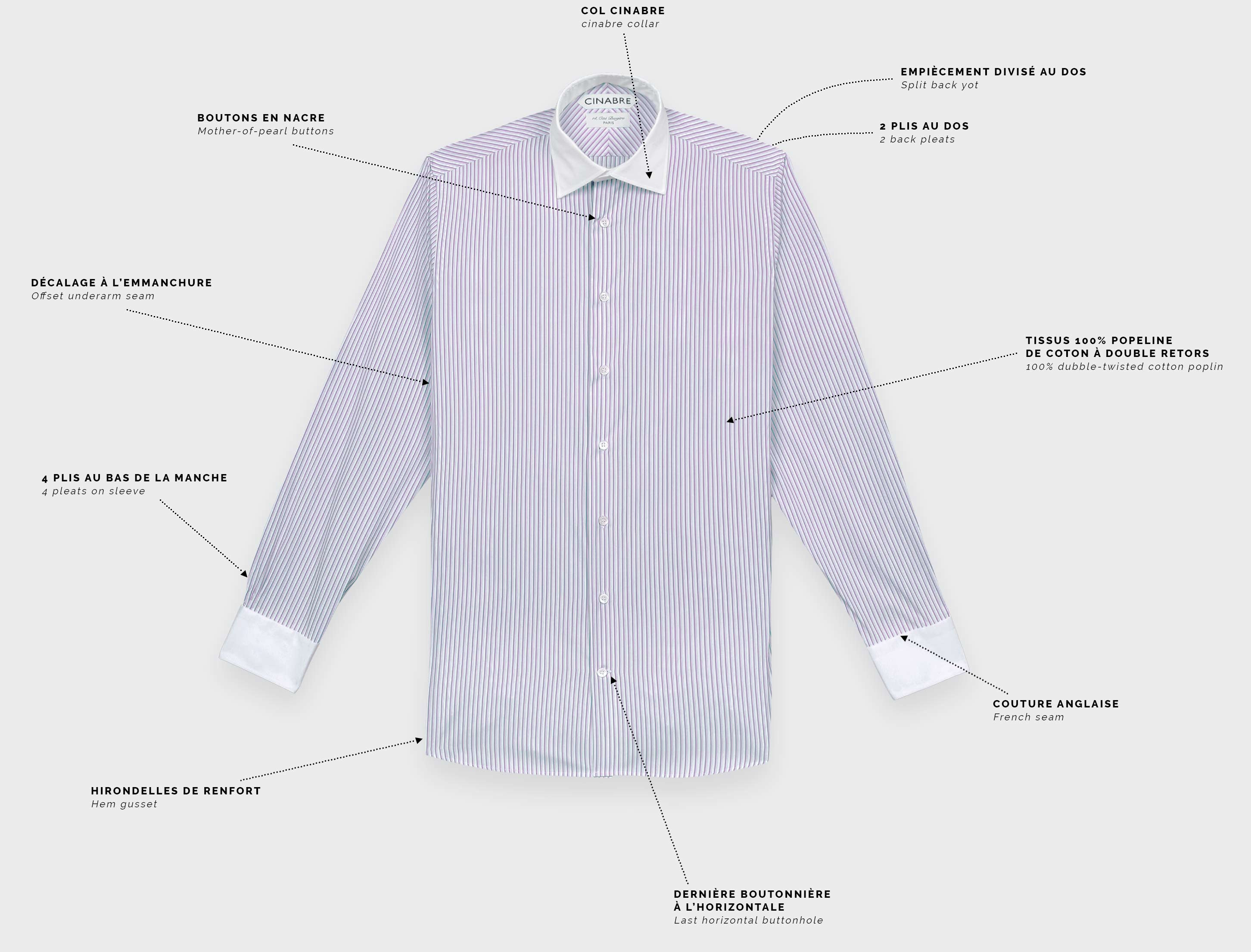 Chemise Col Contrasté Violette N°1 - Cinabre Paris