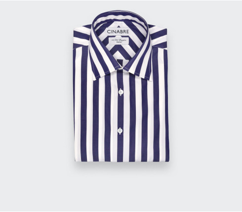 Blue White Poplin Shirt N°3 - Cinabre Paris