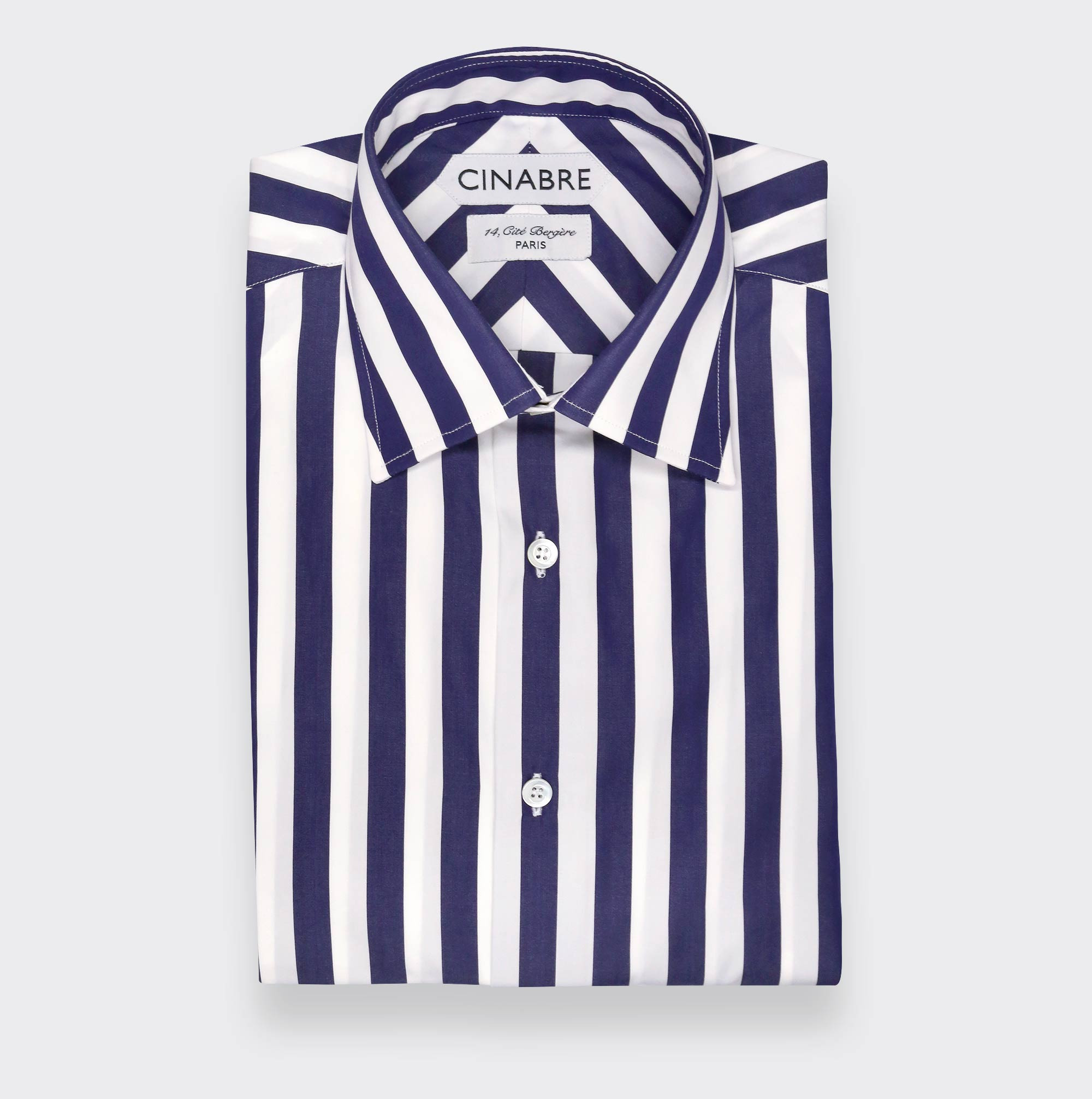 Blue White Poplin Shirt N°3 - Cinabre Paris