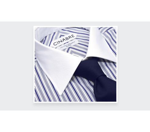 Blue Contrast Collar Shirt N°3 - Cinabre Paris