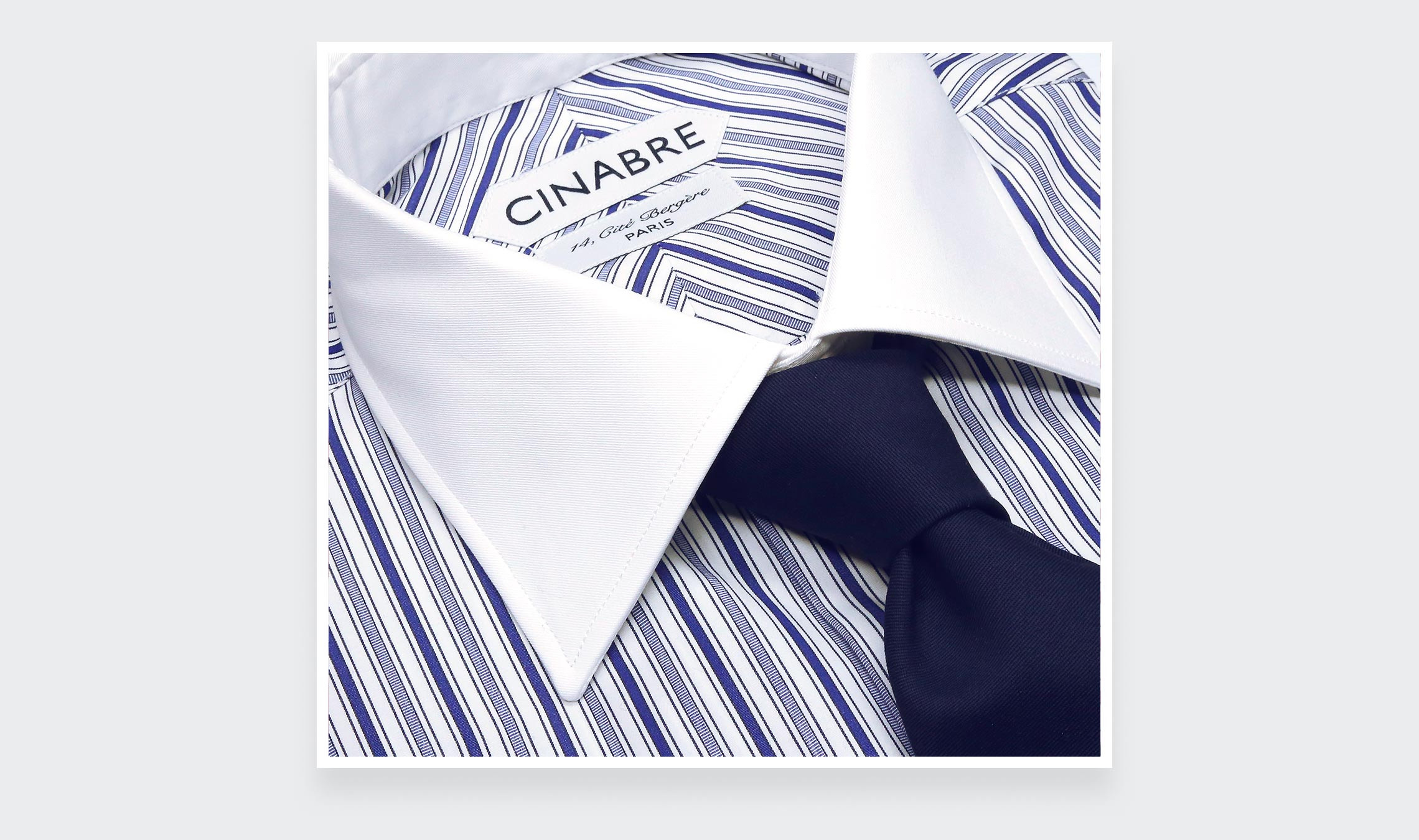 Blue Contrast Collar Shirt N°3 - Cinabre Paris
