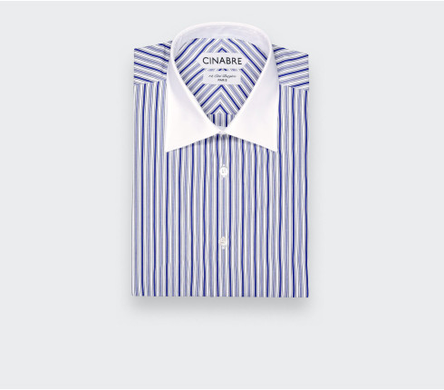 Blue Contrast Collar Shirt N°3 - Cinabre Paris