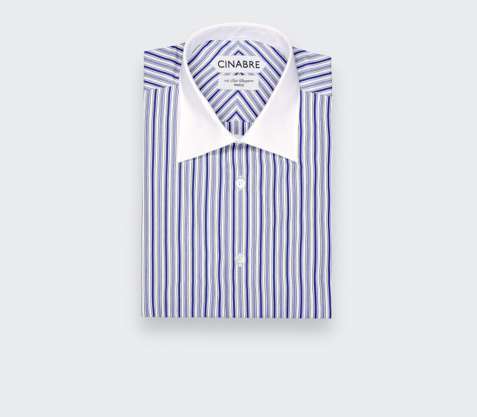 Blue Contrast Collar Shirt N°3 - Cinabre Paris