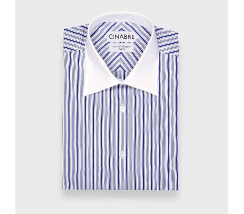 Blue Contrast Collar Shirt N°3 - Cinabre Paris