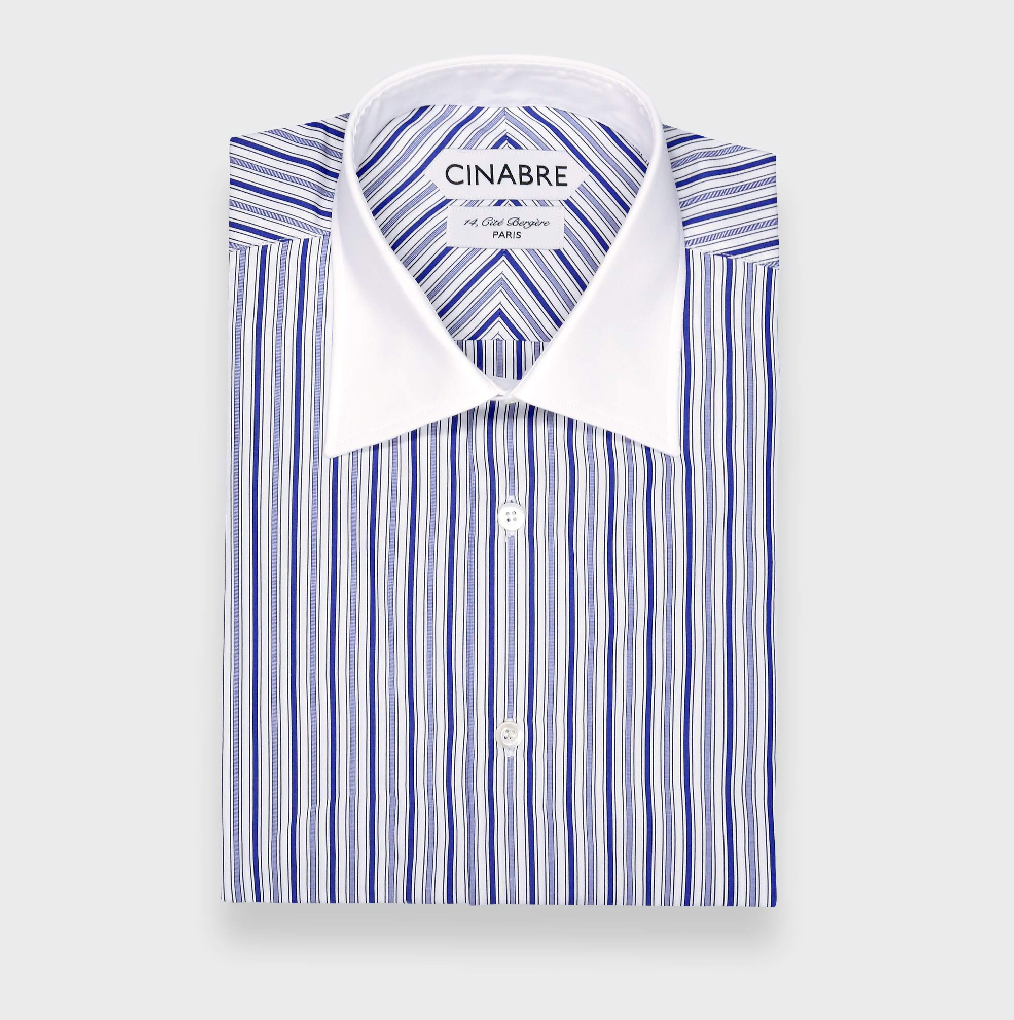 Blue Contrast Collar Shirt N°3 - Cinabre Paris