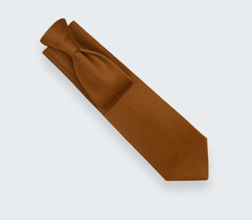 Light Brown Gabardine Tie - Made in France