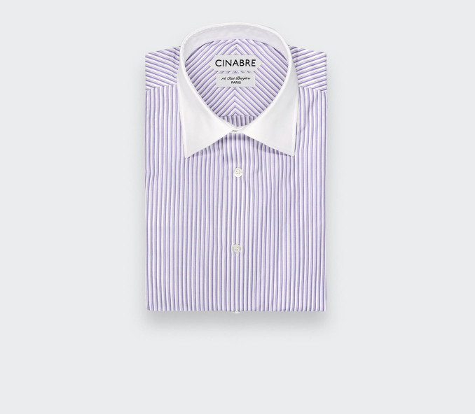 Purple Contrast Collar Shirt N°1 - Cinabre Paris