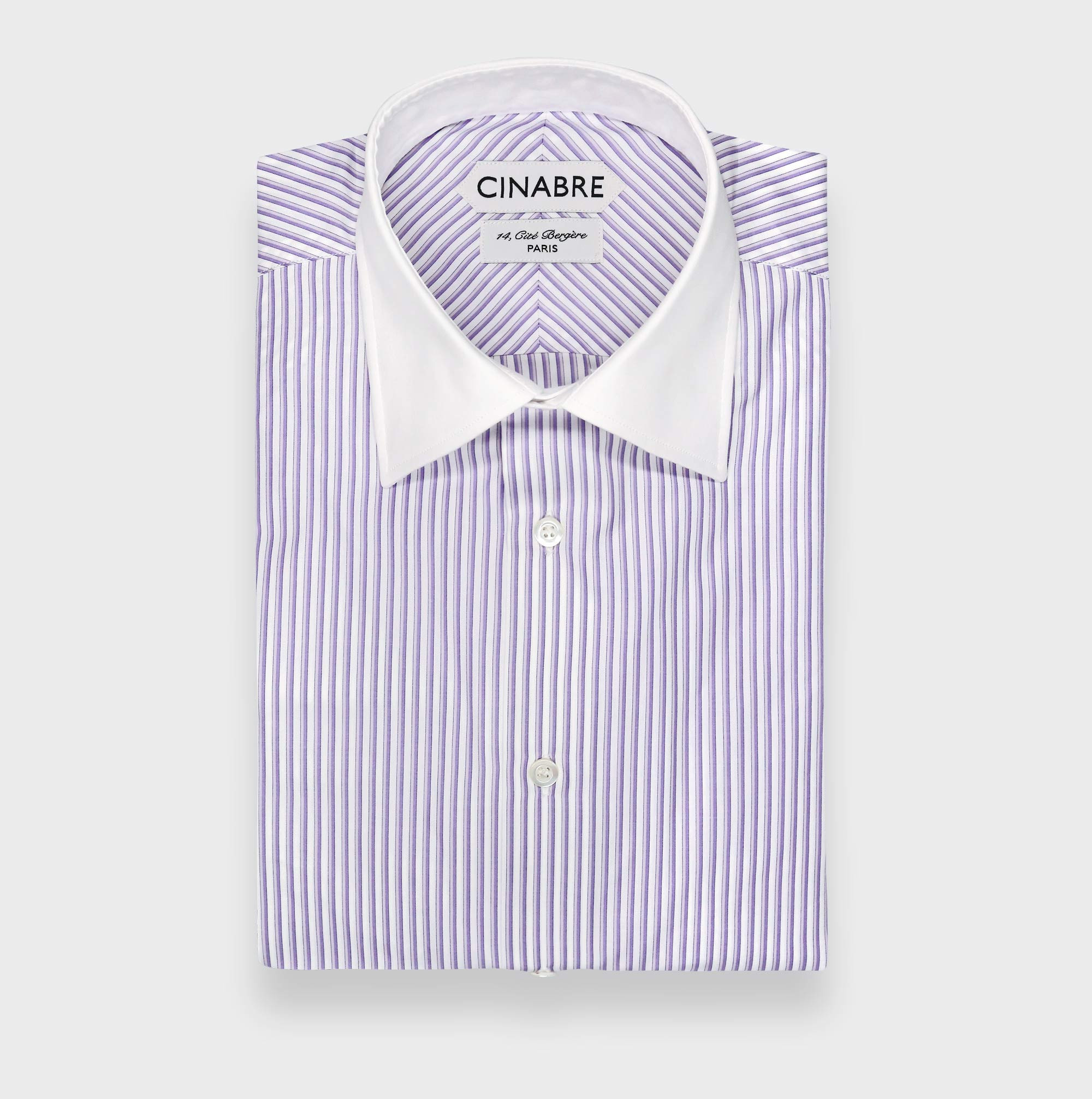 Purple Contrast Collar Shirt N°1 - Cinabre Paris