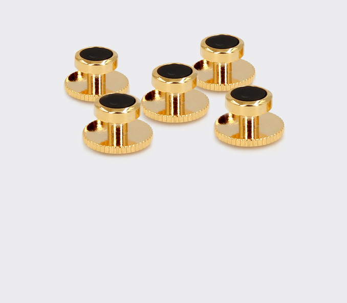 Onyx and Gold Studs