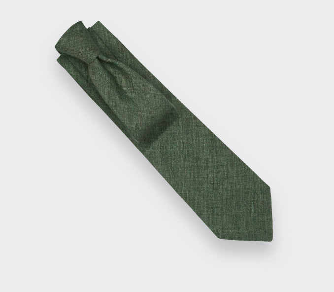 Cravate Lin Vert Forêt - Cinabre Paris