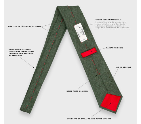 Green Forest Linen Tie - Cinabre Paris