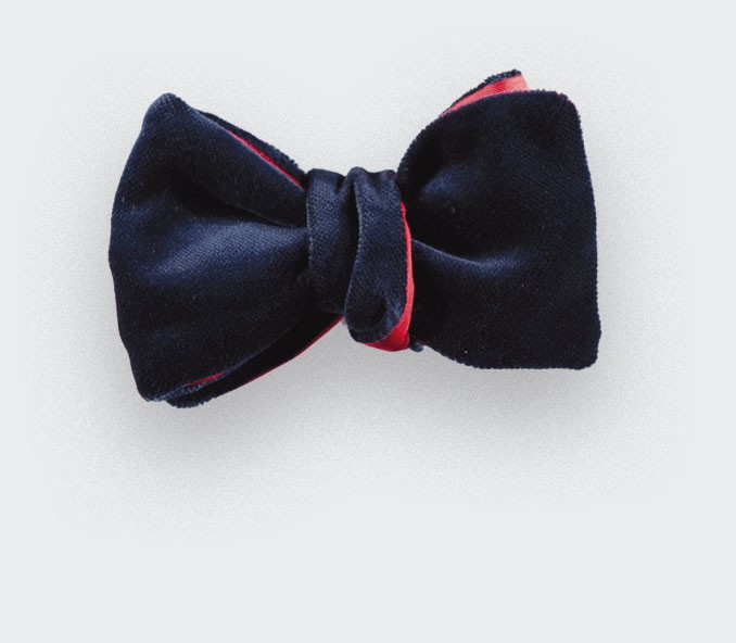 Noeud Papillon Velours Bleu Nuit