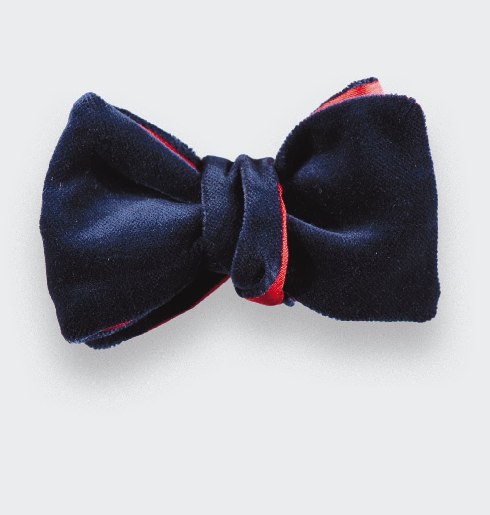 CINABRE Paris - Nœud Papillon - Velours Bleu Nuit - Made in France