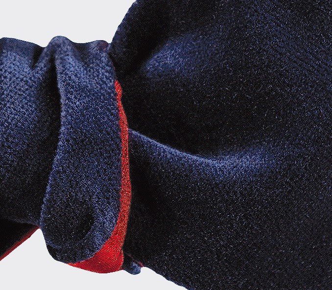 CINABRE Paris - Bow Tie - Velours Bleu Nuit - Made in France