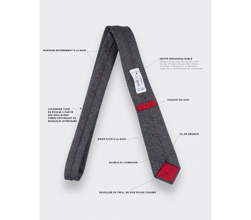 CINABRE Paris - Tie - Kevlar Gris - Made in France