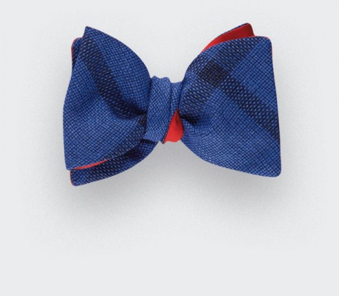 Sperone Blue Bow Tie - wool and silk - Cinabre Paris