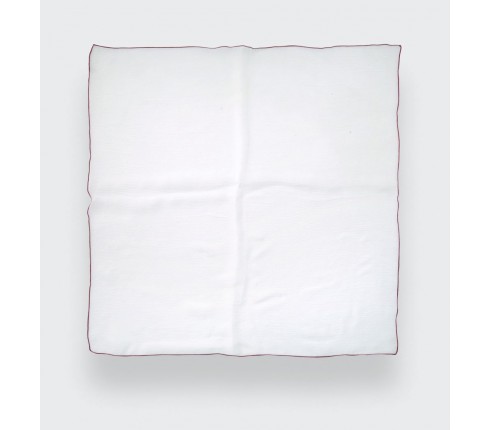 Pocket Square - White Silk Chiffon - CINABRE Paris