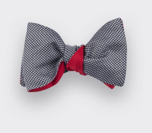 Black and white Woven Silk bow tie - silk - CINABRE Paris