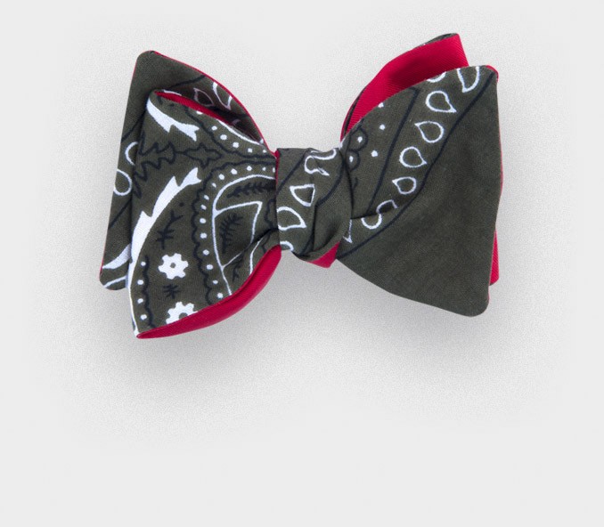 Khaki Bandana bow Tie