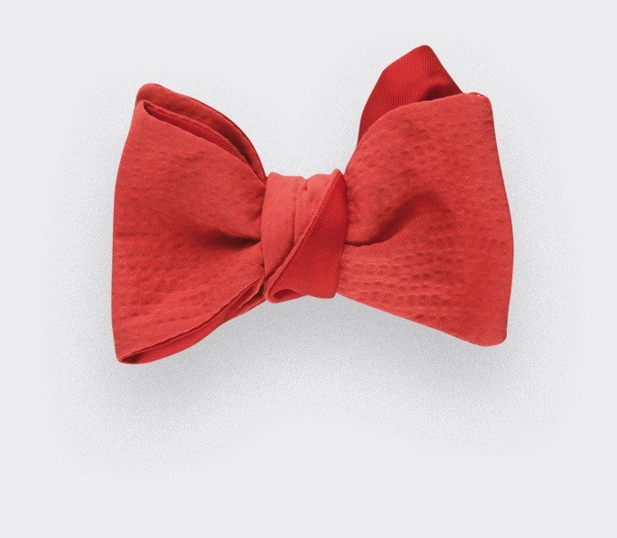 bow tie red seersucker - seersucker cotton and silk - CINABRE Paris bow tie red seersucker - seersucker cotton and silk - CINABRE Paris