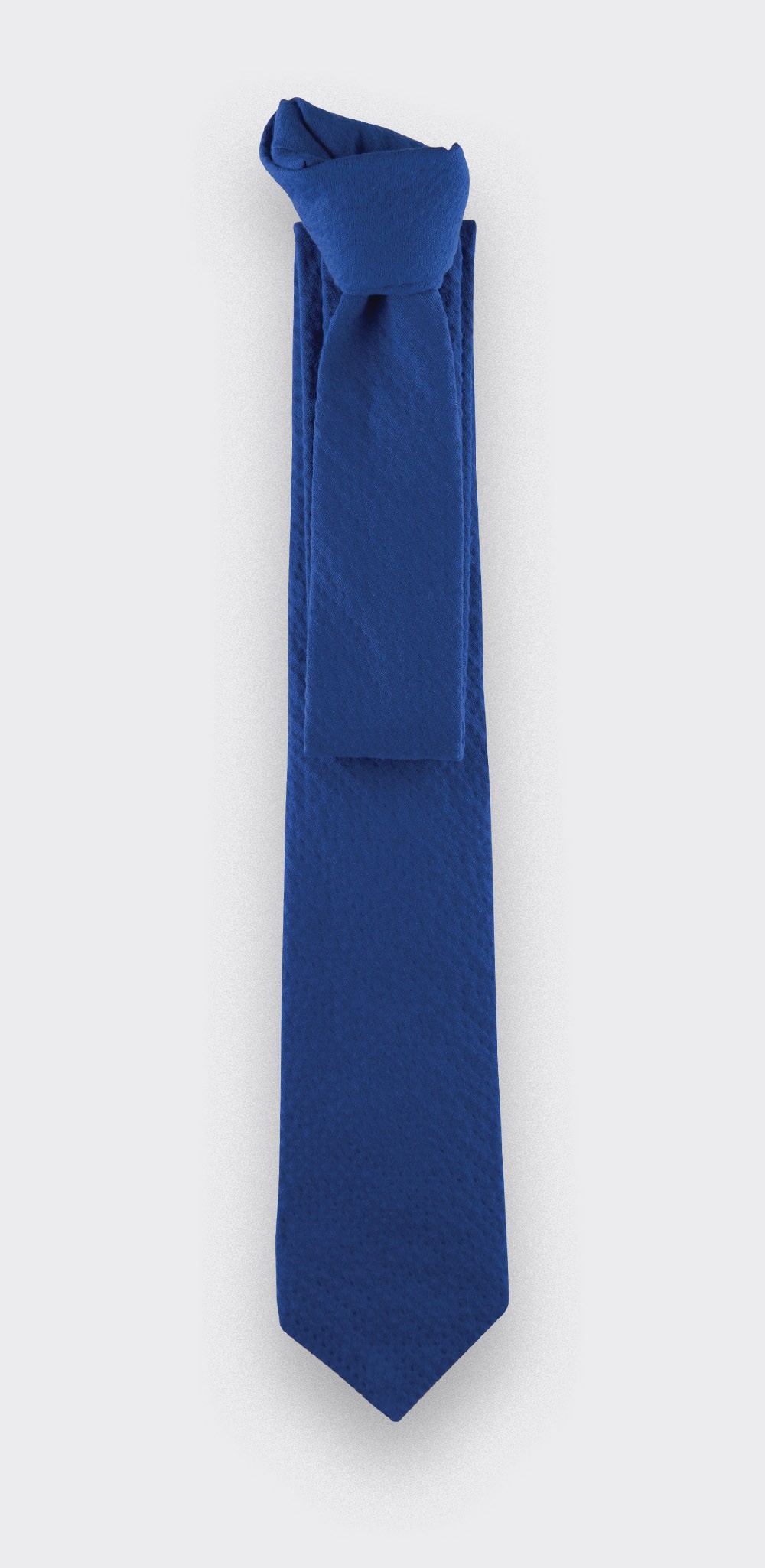 tie blue seersucker - cotton and silk - cinabre paris