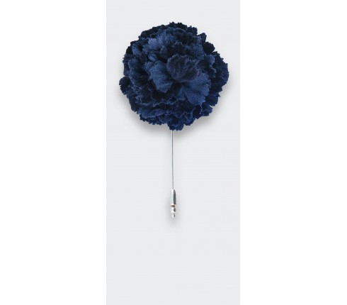blue velvet flower lapel pin - cotton - cinabre paris